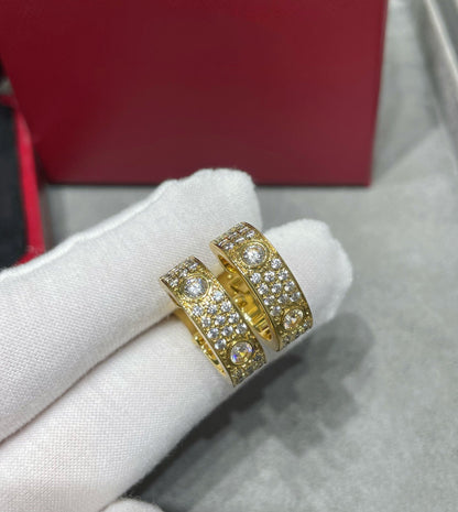 [Aurelle Style]LOVE 5.5MM DIAMOND PAVED EARRINGS