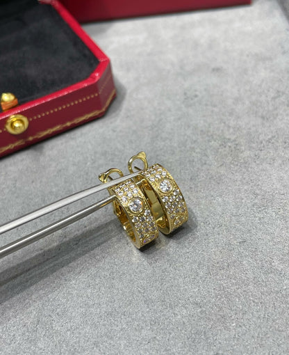 [Aurelle Style]LOVE 5.5MM DIAMOND PAVED EARRINGS