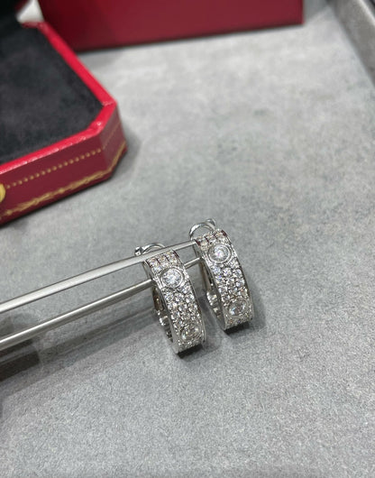 [Aurelle Style]LOVE 5.5MM DIAMOND PAVED EARRINGS