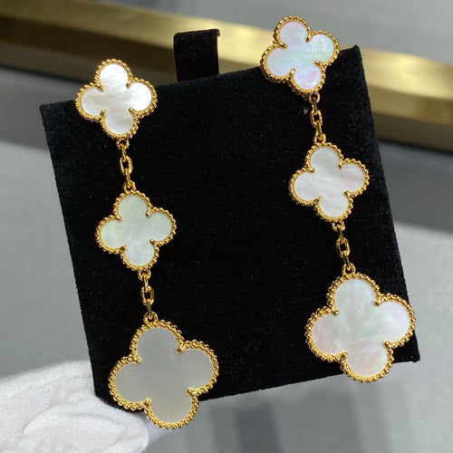 [Aurelle Style]CLOVER MOP 3 MOTIFS GOLD EARRINGS