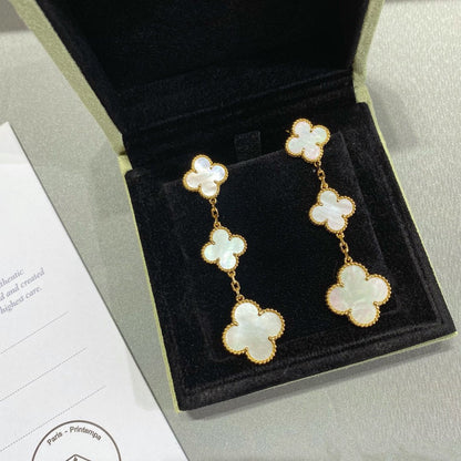 [Aurelle Style]CLOVER MOP 3 MOTIFS GOLD EARRINGS