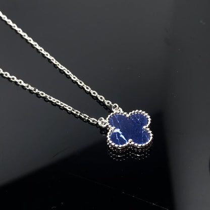 [Aurelle Style]CLOVER PIETERSITE SILVER LONG NECKLACE