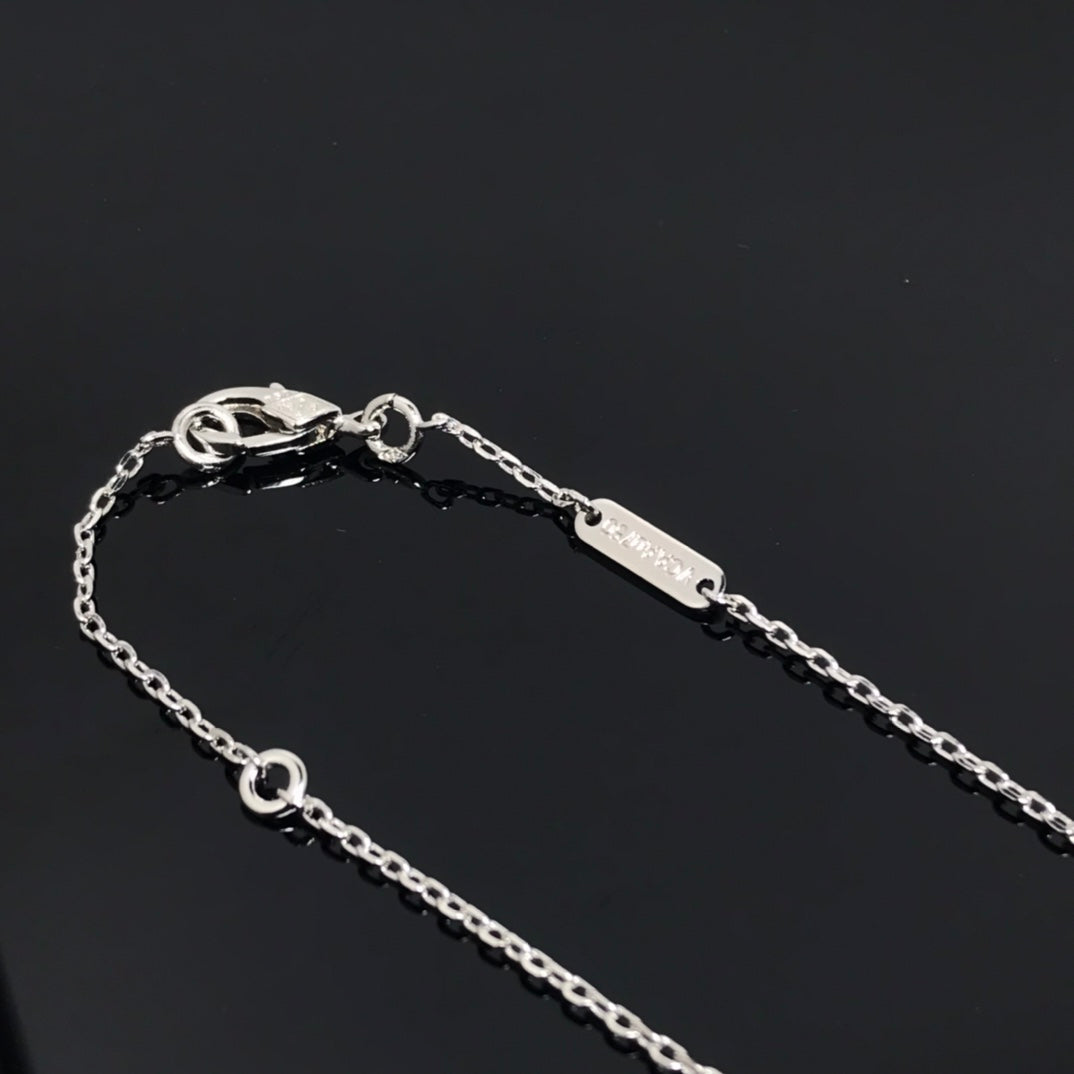[Aurelle Style]CLOVER PIETERSITE SILVER LONG NECKLACE