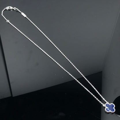 [Aurelle Style]CLOVER PIETERSITE SILVER LONG NECKLACE
