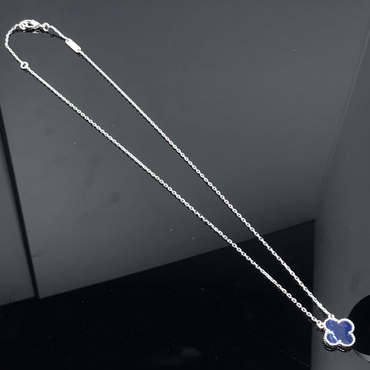 [Aurelle Style]CLOVER PIETERSITE SILVER LONG NECKLACE