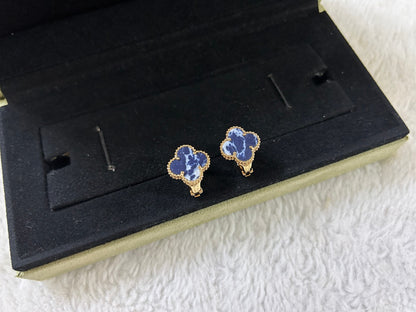 [Aurelle Style]CLOVER PIETERSITE MEDIUM STUD EARRINGS
