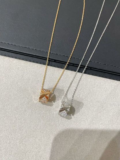 [Aurelle Style]LIENS EVIDENCE DIAMOND PAVED NECKLACE