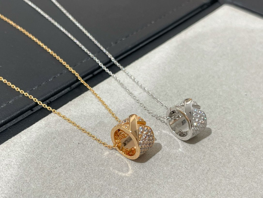 [Aurelle Style]LIENS EVIDENCE DIAMOND PAVED NECKLACE