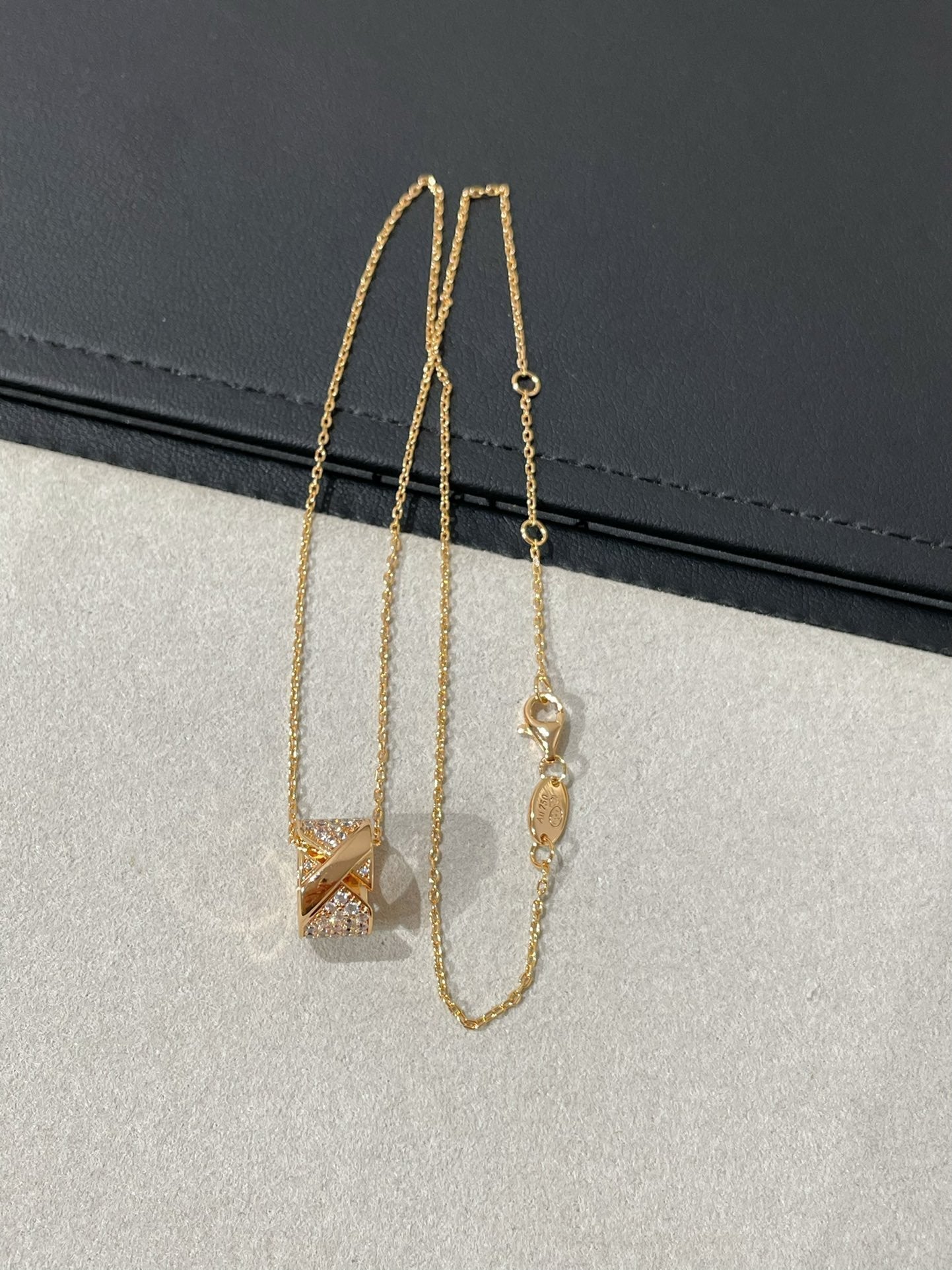 [Aurelle Style]LIENS EVIDENCE DIAMOND PAVED NECKLACE