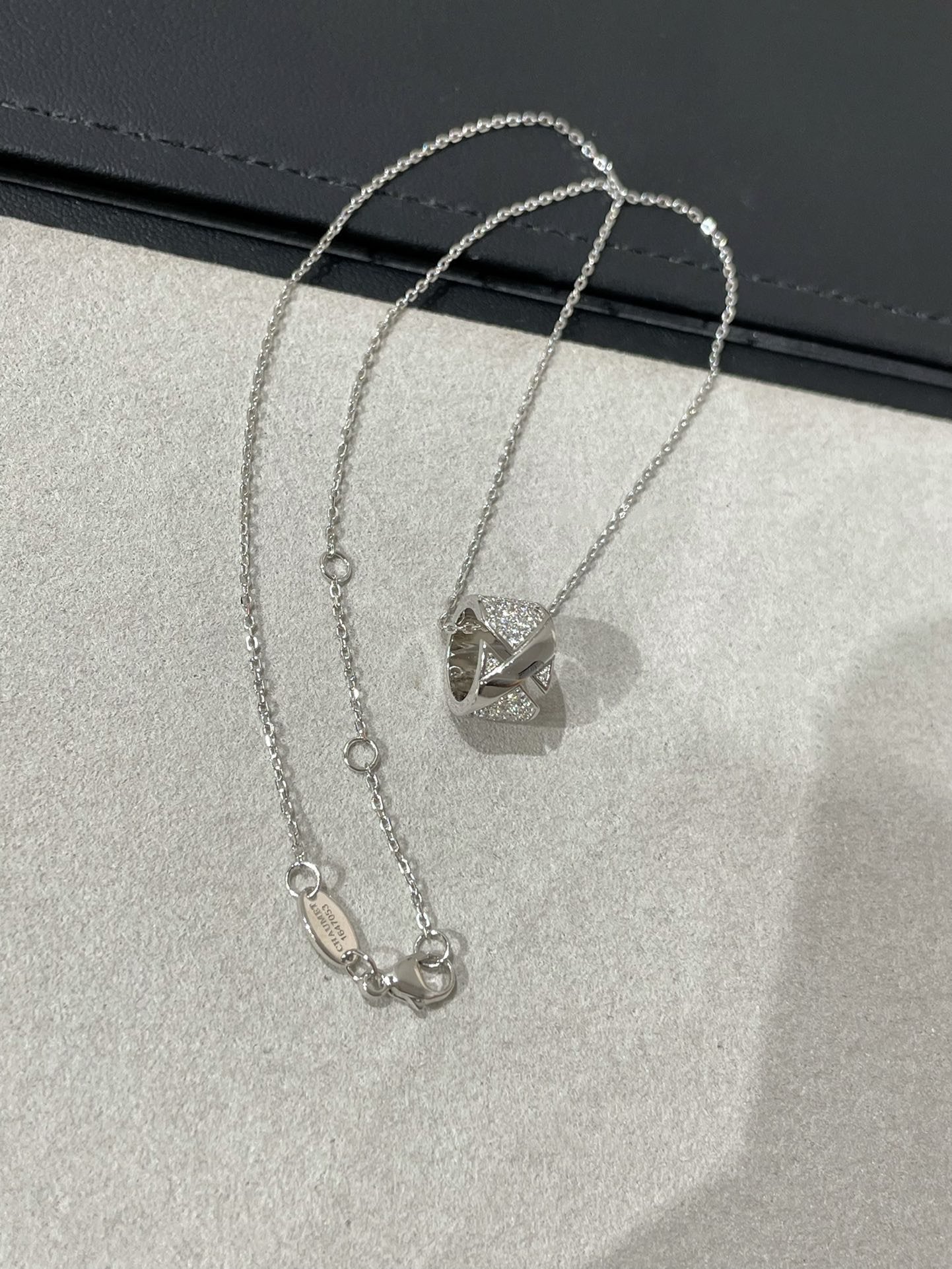 [Aurelle Style]LIENS EVIDENCE DIAMOND PAVED NECKLACE