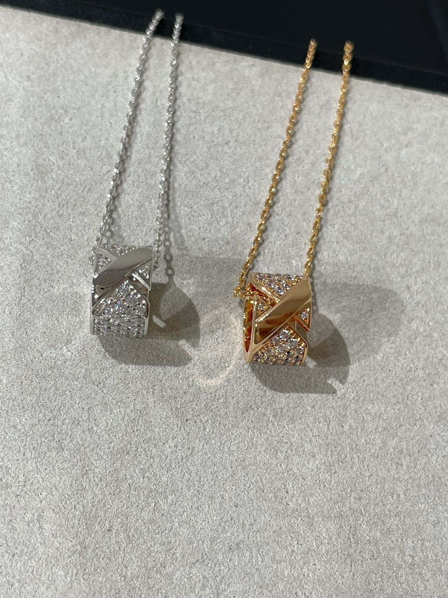 [Aurelle Style]LIENS EVIDENCE DIAMOND PAVED NECKLACE