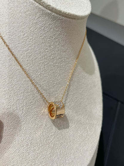 [Aurelle Style]LIENS EVIDENCE DIAMOND PAVED NECKLACE