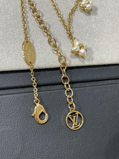 [Aurelle Style]FLOWERGRAM GOLD MOP DOUBLE ROW NECKLACE