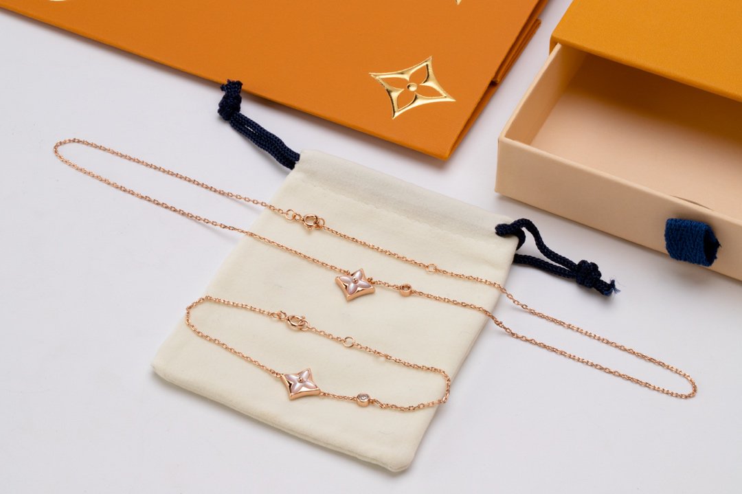 [Aurelle Style]STAR PINK MOP 1 DIAMOND PINK GOLD NECKLACE