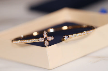[Aurelle Style]IDYLLE GOLD OPEN BRACELET DIAMOND PAVED