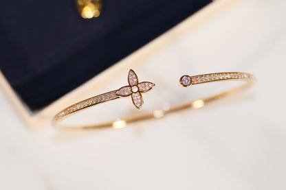 [Aurelle Style]IDYLLE GOLD OPEN BRACELET DIAMOND PAVED