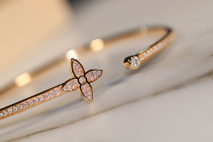 [Aurelle Style]IDYLLE GOLD OPEN BRACELET DIAMOND PAVED