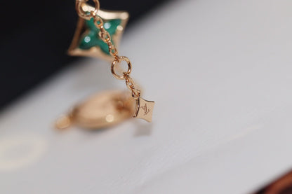 [Aurelle Style]STAR AND SUN 4 MOTIF PINK GOLD MALACHITE BRACELET