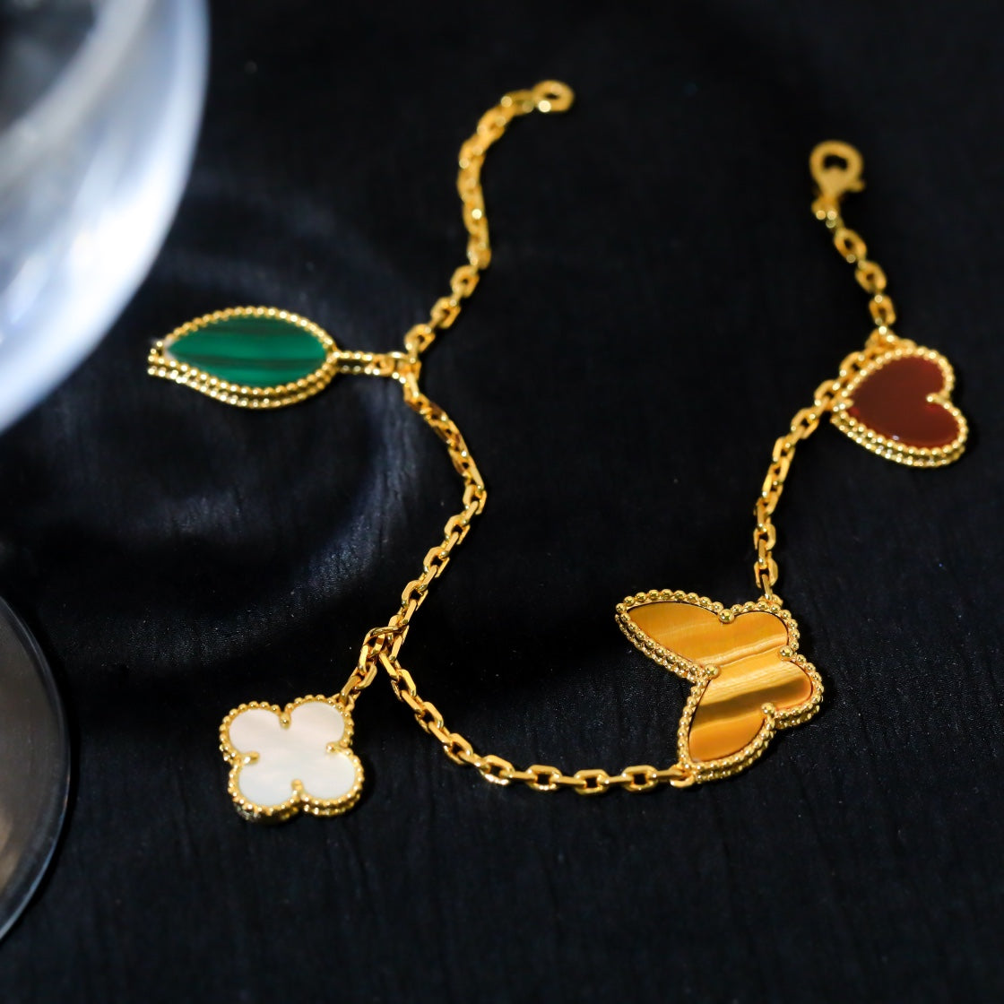 [Aurelle Style]LUCKY SPRING 5 MOTIF GOLD BRACELET