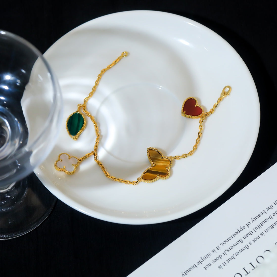 [Aurelle Style]LUCKY SPRING 5 MOTIF GOLD BRACELET