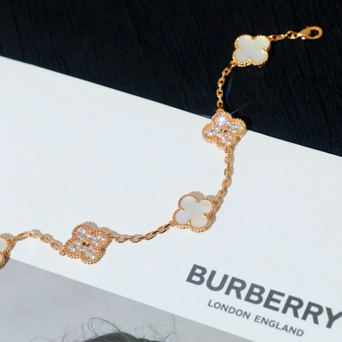 [Aurelle Style]CLOVER WHITE PEARL MOP 5 MOTIF BRACELET COLLECTION