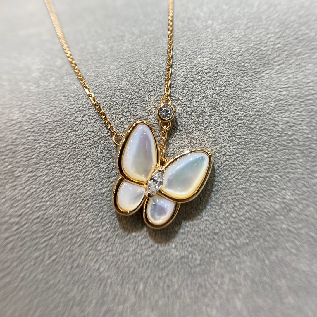 [Aurelle Style]BUTTERFLY MOP DIAMOND NECKLACE