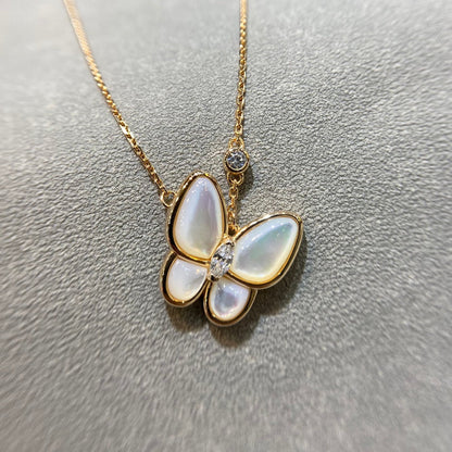 [Aurelle Style]BUTTERFLY MOP DIAMOND NECKLACE