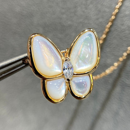 [Aurelle Style]BUTTERFLY MOP DIAMOND NECKLACE