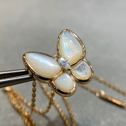 [Aurelle Style]BUTTERFLY MOP DIAMOND NECKLACE
