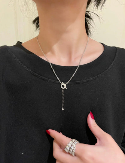 [Aurelle Style]FINESSE SILVER DIAMOND NECKLACE