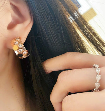 [Aurelle Style]BEE LOVE DIAMOND HOOP EARRINGS