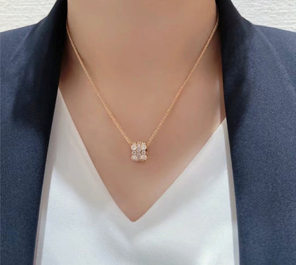 [Aurelle Style]BEE LOVE DIAMOND PAVED 3 ROW NECKLACE