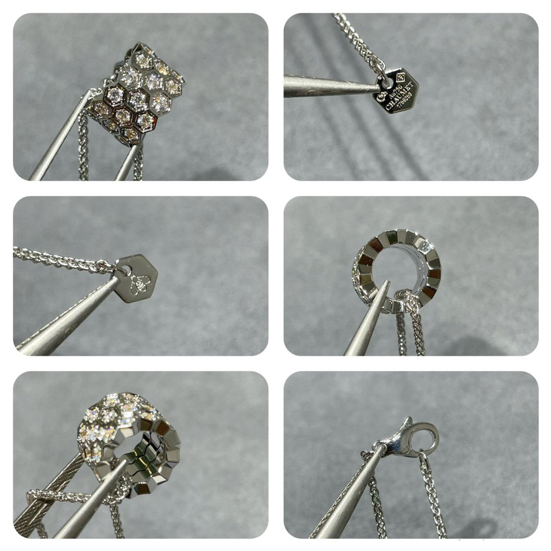 [Aurelle Style]BEE LOVE DIAMOND PAVED 3 ROW NECKLACE