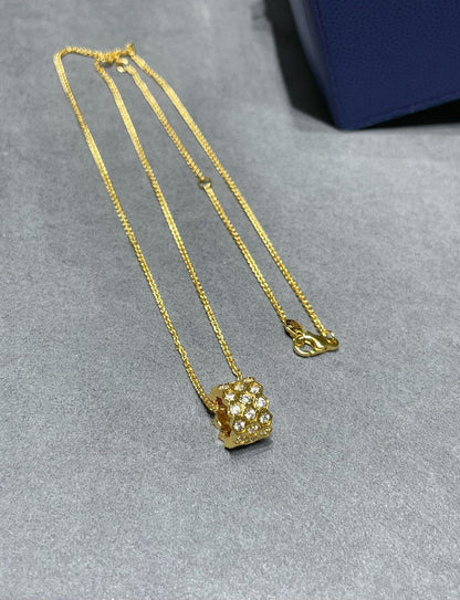 [Aurelle Style]BEE LOVE DIAMOND PAVED 3 ROW NECKLACE