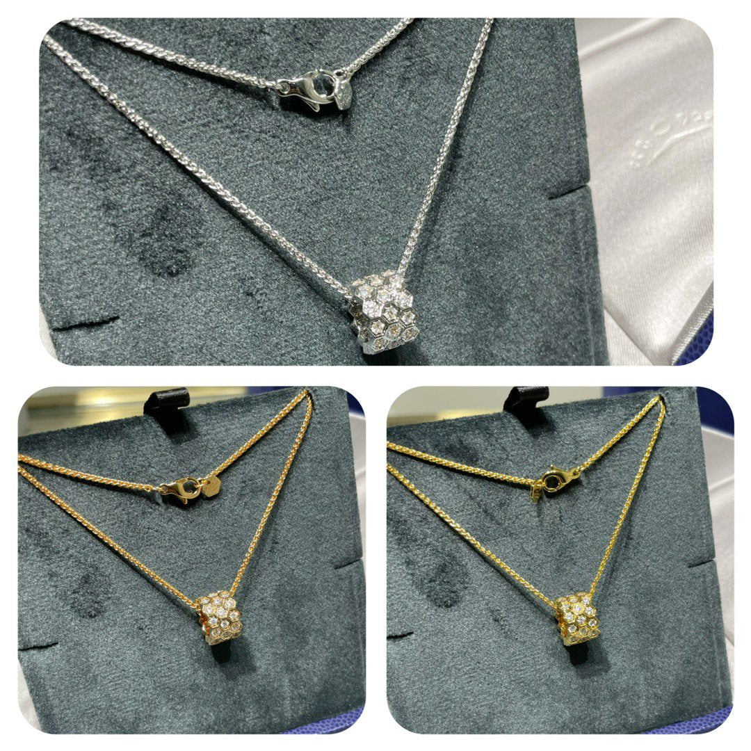 [Aurelle Style]BEE LOVE DIAMOND PAVED 3 ROW NECKLACE