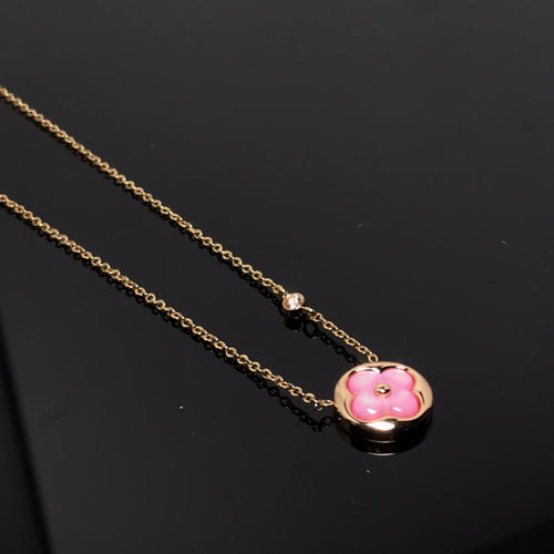 [Aurelle Style]COLOR BLOSSOM PINK MOP SUN GOLD NECKLACE