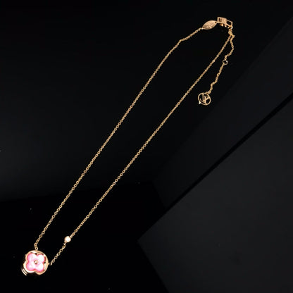 [Aurelle Style]COLOR BLOSSOM PINK MOP SUN GOLD NECKLACE