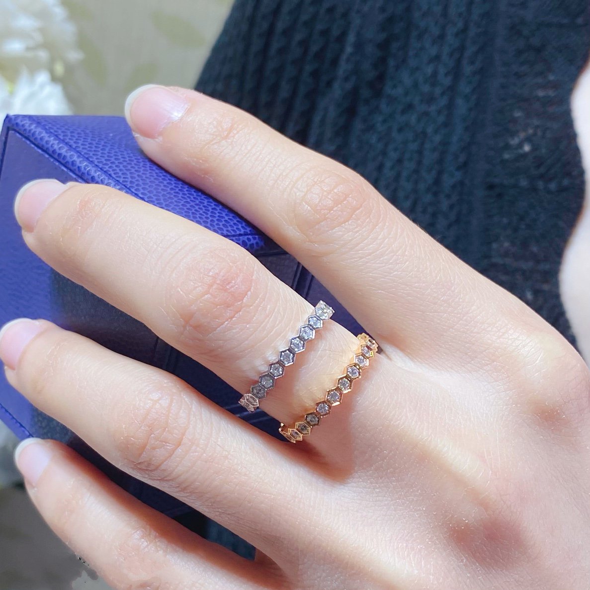 [Aurelle Style]BEE LOVE DIAMOND PAVED SMALL RING