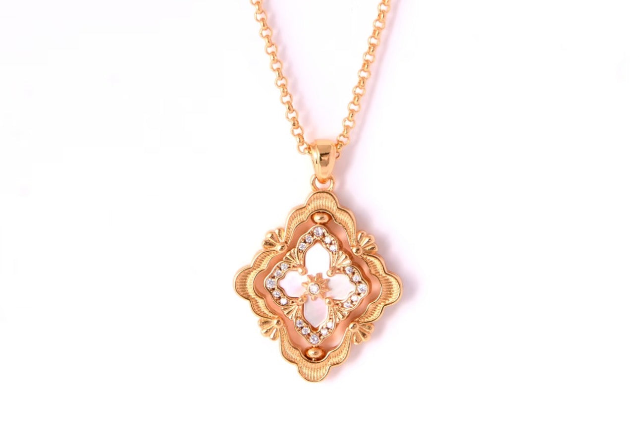 [TOP] B.C.L ENAMEL ROTATING SINGLE-DIAMOND NECKLACE（Various colors）
