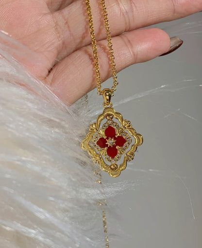 [TOP] B.C.L ENAMEL ROTATING SINGLE-DIAMOND NECKLACE（Various colors）