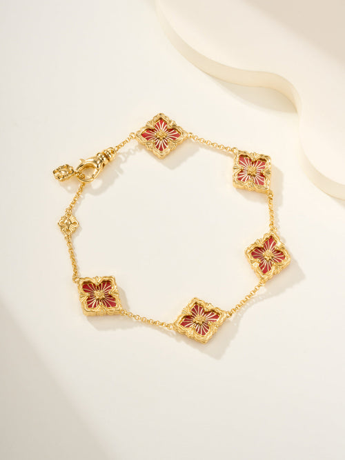 [TOP]B.C.L ENAMELED Five-Flower Bracelet（Various Colors)