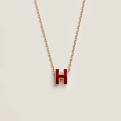[Aurelle Style]HM CLIC RED ENAMEL GOLD NECKLACE