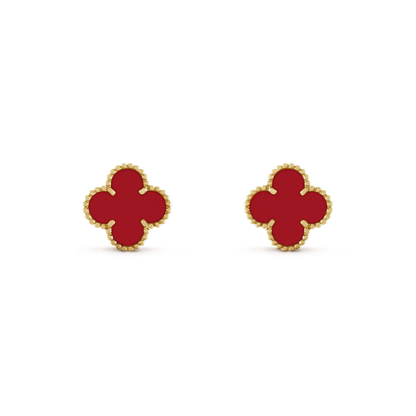 [Aurelle Style]CLOVER MINI 9.5MM CARNELIAN EARRINGS