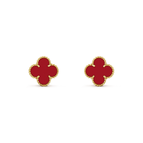 [Aurelle Style]CLOVER MINI 9.5MM CARNELIAN EARRINGS