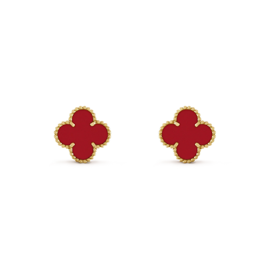 [Aurelle Style]CLOVER MINI 9.5MM CARNELIAN EARRINGS