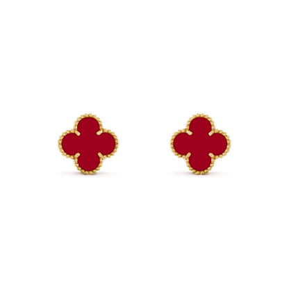 [Aurelle Style]CLOVER MEDIUM 1 MOTIFS CARNELIAN  EARRINGS
