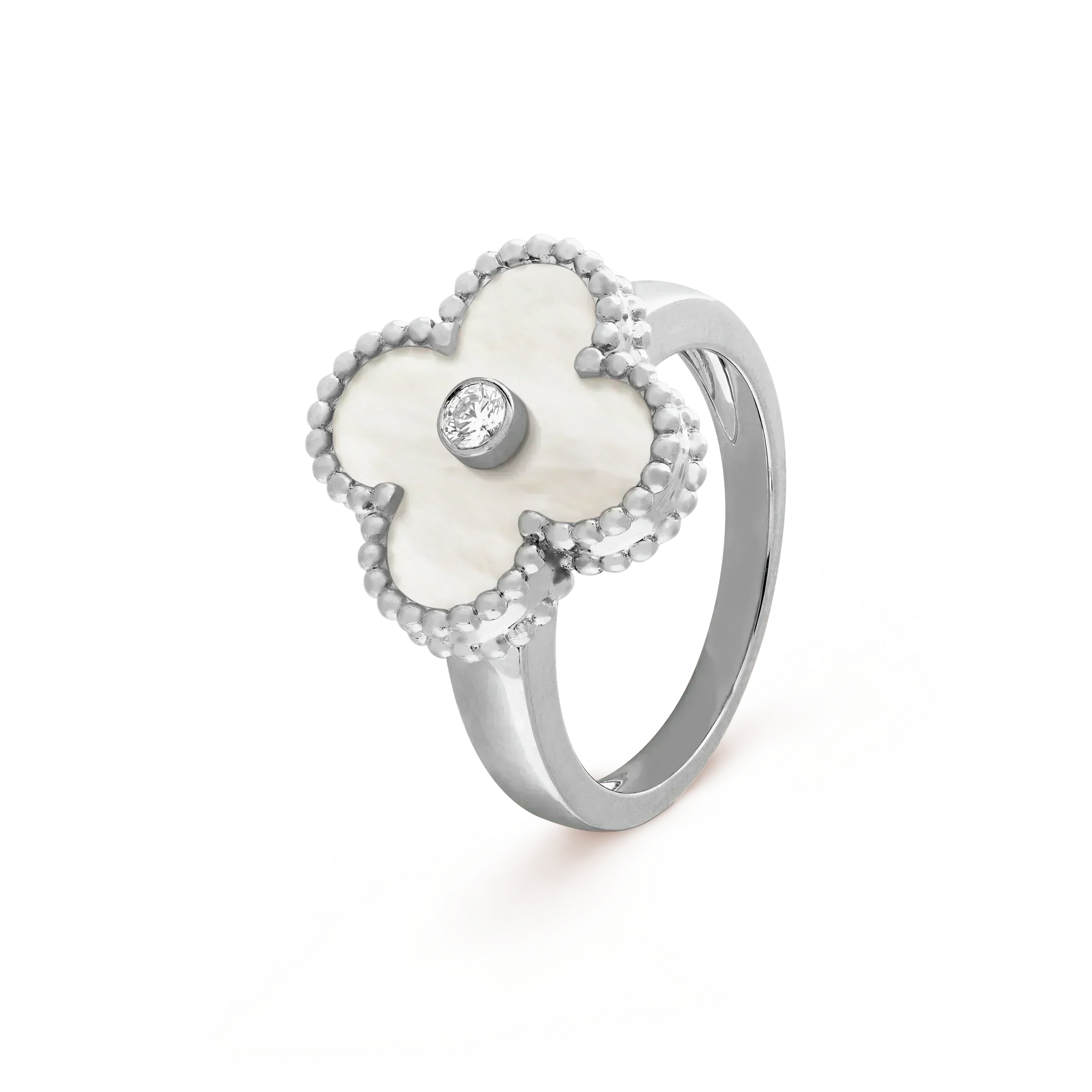 [Aurelle Style]CLOVER SILVER MOP DIAMOND RING