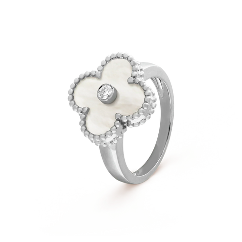 [Aurelle Style]CLOVER SILVER MOP DIAMOND RING
