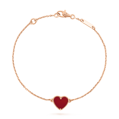 [Aurelle Style]HEART CARNELIAN PINK GOLD BRACELET