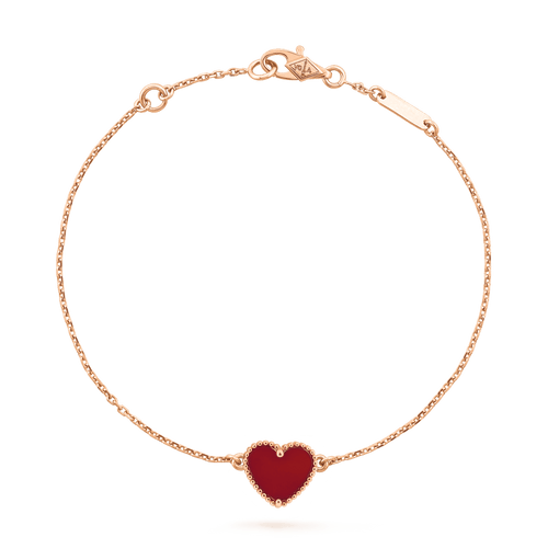 [Aurelle Style]HEART CARNELIAN PINK GOLD BRACELET